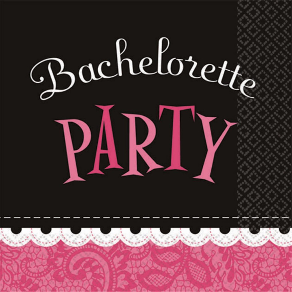 Bachelorette party pink, brown, and white invitiation